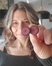 Load image into Gallery viewer, Flora Wood Stud Earrings