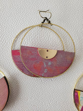 Load image into Gallery viewer, Summer Hoops Wood & Metal Abstract Earrings
