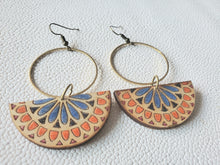 Load image into Gallery viewer, Sparrow Hippie Boho Wood & Metal Earrings
