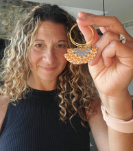 Load image into Gallery viewer, Sparrow Hippie Boho Wood & Metal Earrings