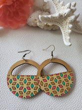 Load image into Gallery viewer, Aruba Wood Hoop Earrings