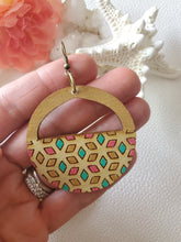 Load image into Gallery viewer, Aruba Wood Dangle Hoops