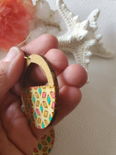 Load image into Gallery viewer, Aruba Wood Dangle Hoops