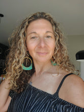 Load image into Gallery viewer, Illusion Lace Flat Bottom Wood Hoops