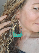 Load image into Gallery viewer, Illusion Lace Flat Bottom Wood Hoops