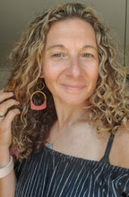 Load image into Gallery viewer, Illusion Lace Flat Bottom Wood Hoops