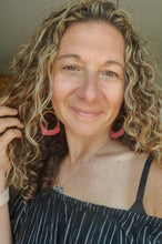 Load image into Gallery viewer, Illusion Lace Flat Bottom Wood Hoops