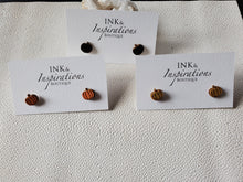 Load image into Gallery viewer, Pumpkin Wood Earrings for Fall