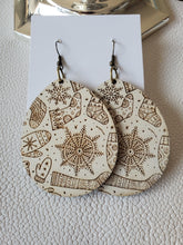 Load image into Gallery viewer, Boho Holiday Wood Teardrop Earrings