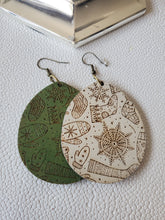 Load image into Gallery viewer, Boho Holiday Wood Teardrop Earrings