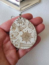 Load image into Gallery viewer, Boho Holiday Wood Teardrop Earrings