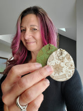 Load image into Gallery viewer, Boho Holiday Wood Teardrop Earrings