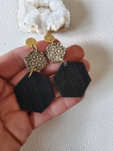 Load image into Gallery viewer, Glamhex Wood & Metal Hoop Earrings