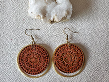 Load image into Gallery viewer, Copper Glam Wood & Metal Hoops