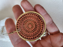 Load image into Gallery viewer, Copper Glam Wood & Metal Hoops