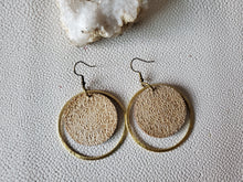 Load image into Gallery viewer, Champagne Glam Hoops Wood & Metal Earrings