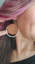 Load image into Gallery viewer, Copper Glam Wood & Metal Hoops