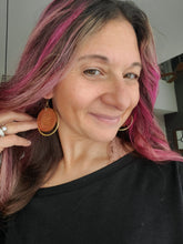 Load image into Gallery viewer, Copper Glam Wood & Metal Hoops