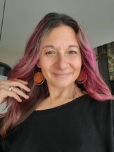 Load image into Gallery viewer, Copper Glam Wood & Metal Hoops