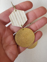 Load image into Gallery viewer, Brittany Hexagon Wood Dangle Statement Earrings