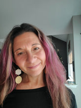 Load image into Gallery viewer, Brittany Hexagon Wood Dangle Statement Earrings