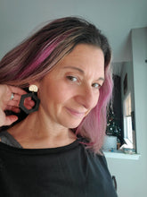 Load image into Gallery viewer, Marika II Hexagon Wood Dangle Statement Earrings