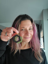 Load image into Gallery viewer, Marika II Hexagon Wood Dangle Statement Earrings