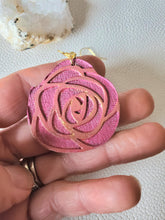 Load image into Gallery viewer, Rose Wood Dangle Earrings for Valentines Day