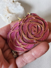Load image into Gallery viewer, Rose Wood Dangle Earrings for Valentines Day