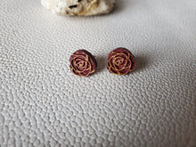 Load image into Gallery viewer, Rose Wood Studs Earrings for Valentines Day