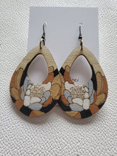 Load image into Gallery viewer, Floral Spring Teardrop Wood Dangle Earrings