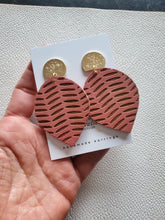 Load image into Gallery viewer, Colorful Boho Post Teardrop Wood Earrings