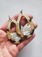 Load image into Gallery viewer, Floral Spring Teardrop Wood Dangle Earrings