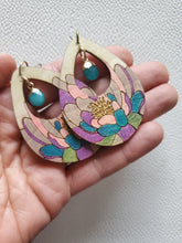 Load image into Gallery viewer, Colorful Spring Teardrop Wood Dangle Earrings