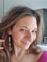 Load image into Gallery viewer, Cascade Spring Wood Dangle Earrings with Bohemian Floral Design