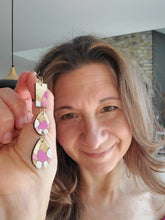 Load image into Gallery viewer, Cascade Spring Wood Dangle Earrings with Bohemian Floral Design