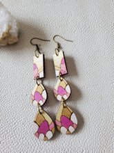 Load image into Gallery viewer, Cascade Spring Wood Dangle Earrings with Bohemian Floral Design