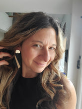 Load image into Gallery viewer, Geometric Post Dangle Wood Earrings