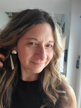 Load image into Gallery viewer, Geometric Post Dangle Wood Earrings