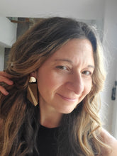 Load image into Gallery viewer, Geometric Post Dangle Wood Earrings