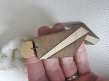 Load image into Gallery viewer, Geometric Post Dangle Wood Earrings