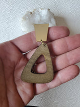Load image into Gallery viewer, Winslet Wood Dangle Post Earrings