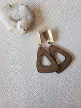 Load image into Gallery viewer, Winslet Wood Dangle Post Earrings