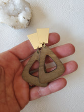 Load image into Gallery viewer, Winslet Wood Dangle Post Earrings