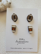 Load image into Gallery viewer, Fall/Autumn Wood Stud Earring Set of 2