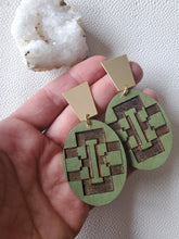 Load image into Gallery viewer, Manda Asian Inspired Wood Earrings