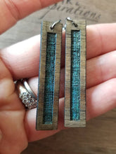 Load image into Gallery viewer, Simple colorful rectangular wooden earrings