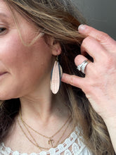 Load image into Gallery viewer, Fun Lightweight Long Dangles: Layered Wood Earrings, Neutral Boho Glam Style, Unique Handmade Earrings handmade wood earrings - image 2