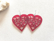 Load image into Gallery viewer, VALENTINES CUT OUTS acrylic handmade earring photo 1