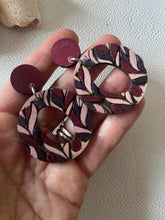 Load image into Gallery viewer, Leaf Hoops lightweight statement earrings detail view